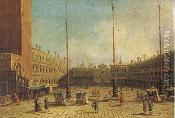 The Piazza San Marco, Venice, looking west along the central line Oil Painting - (Giovanni Antonio Canal) Canaletto