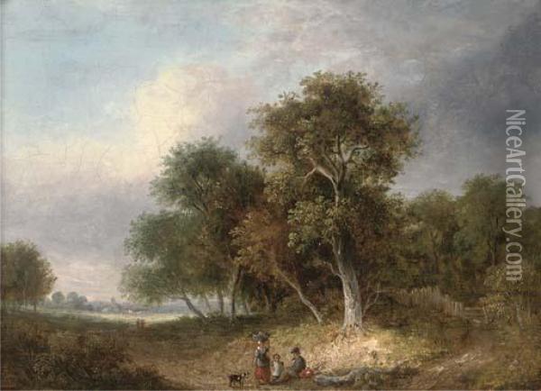 A Rest By The Wayside Oil Painting - Samuel David Colkett
