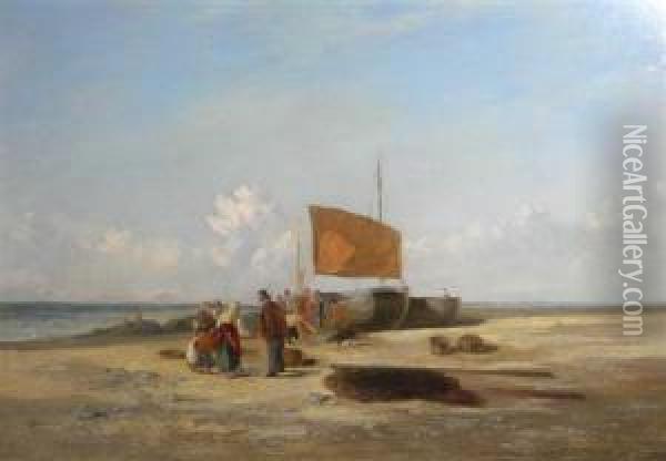 Catch Of The Day Oil Painting - William Collins