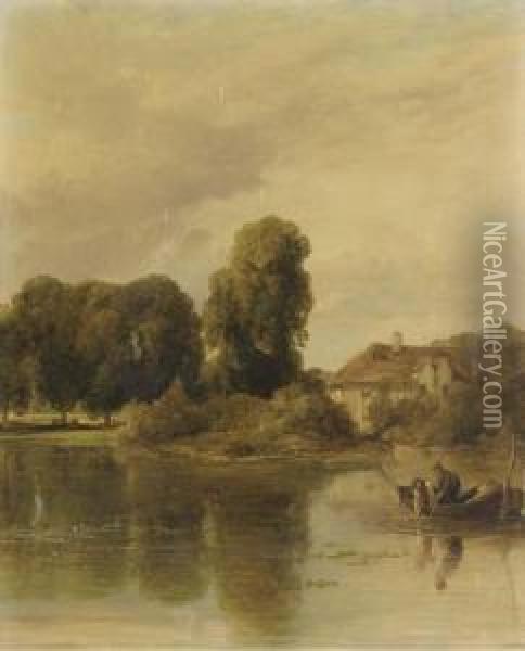The Decoy Pond At Hendon Oil Painting - William Collins
