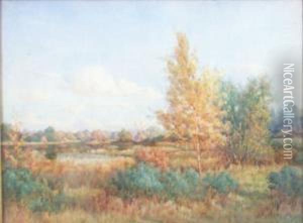 Autumn At The Lake's Edge Oil Painting - Byron Cooper