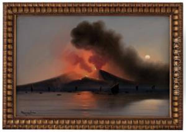 Der Ausbruch Des Vesuv Oil Painting - Antonio Coppola