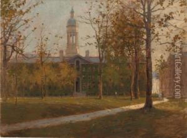 Princeton University, Fall Oil Painting - Paul Cornoyer