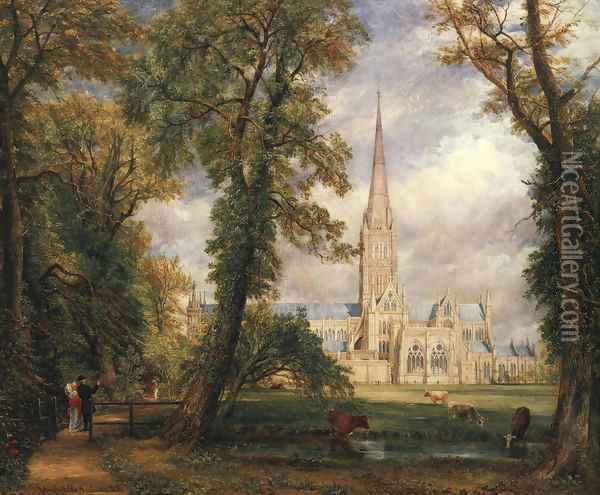 Salisbury Cathedral From The Bishop's Garden 1826 Oil Painting - John Constable