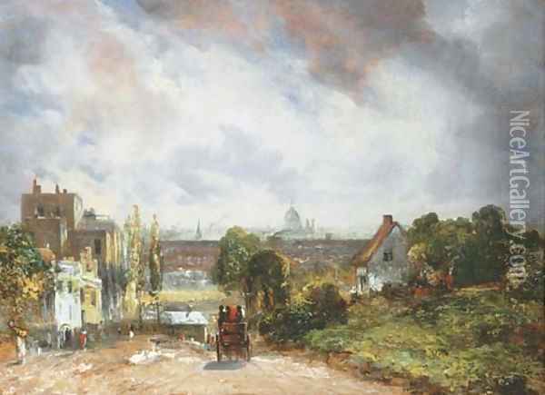 View of the City of London from Sir Richard Steele's Cottage, Hampstead Oil Painting - John Constable