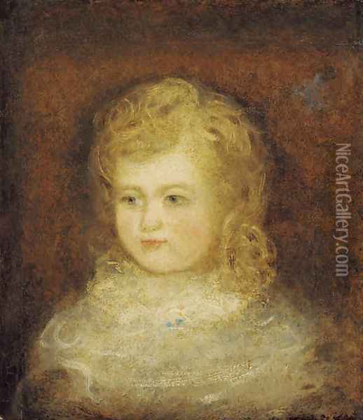 Portrait of William Fisher, son of the Reverend John Fisher, Archdeacon of Berkshire, bust-length, in a white dress Oil Painting - John Constable