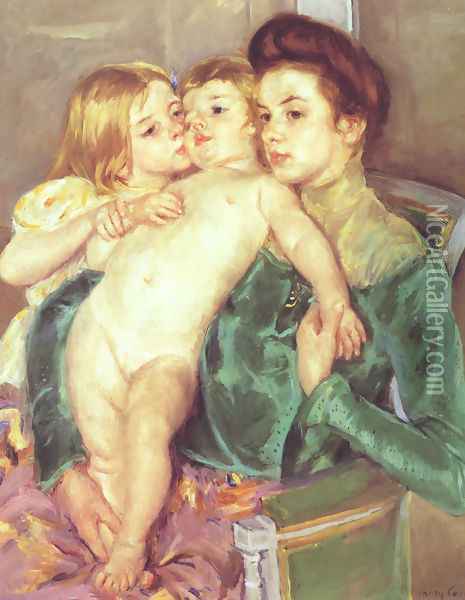 The Caress Oil Painting - Mary Cassatt