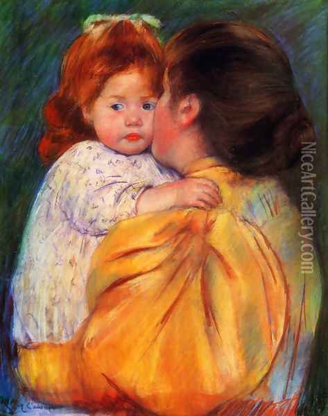 Maternal Kiss Oil Painting - Mary Cassatt