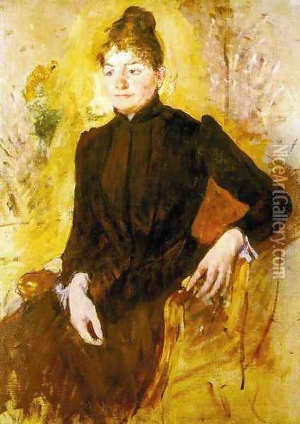 Woman In Black Oil Painting - Mary Cassatt