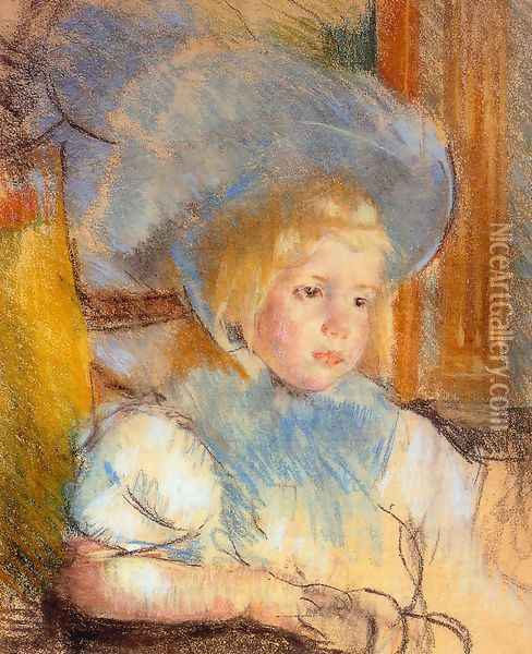 Simone In Plumed Hat Oil Painting - Mary Cassatt