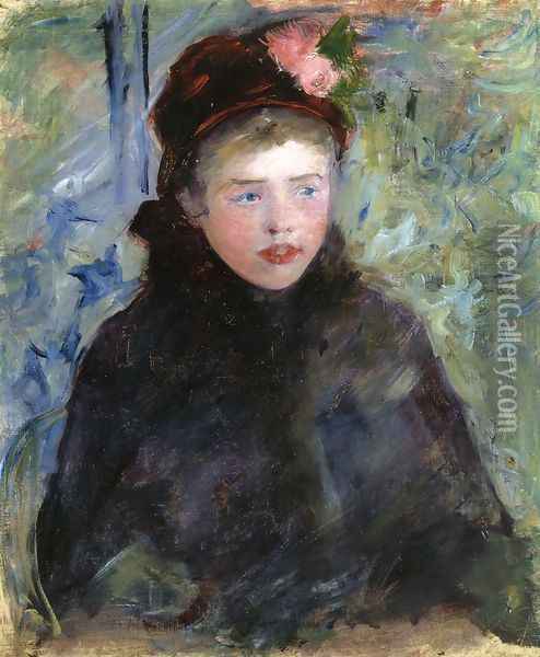 Susan In A Toque Trimmed With Two Roses Oil Painting - Mary Cassatt