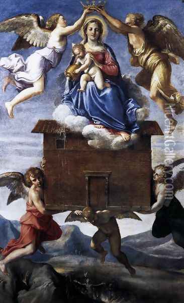 Translation of the Holy House c. 1605 Oil Painting - Annibale Carracci