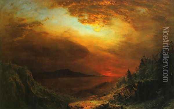Twilight Mount Desert Island, Maine Oil Painting - Frederic Edwin Church
