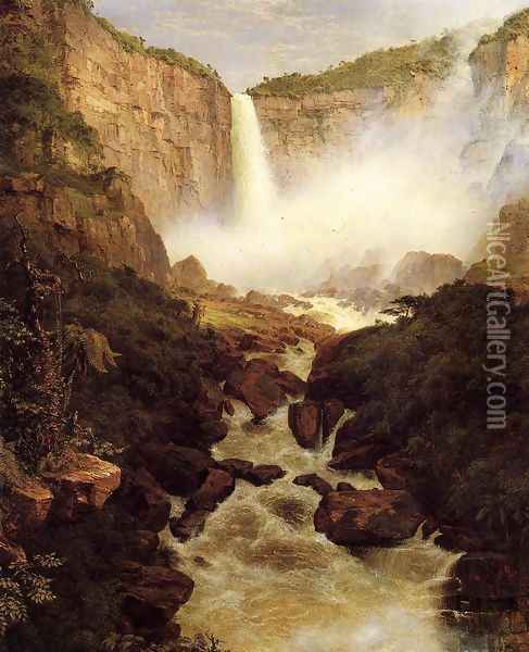 Tequendama Falls Near Bogota New Granada Oil Painting - Frederic Edwin Church