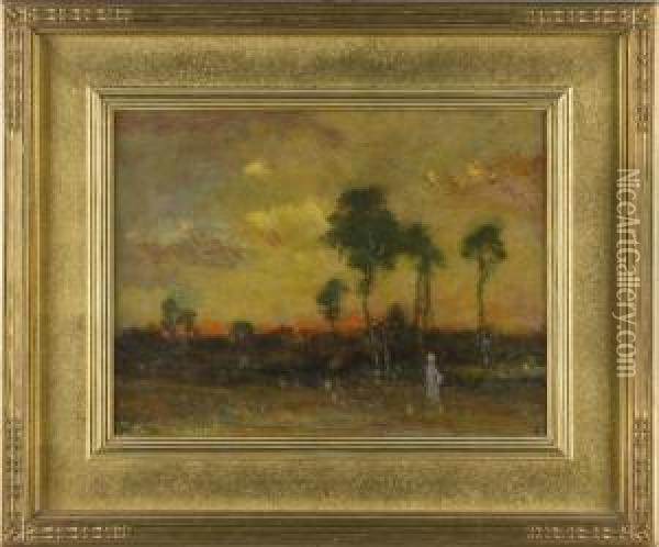 Sunset Oil Painting - Elliott Daingerfield