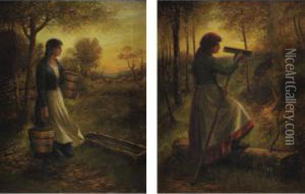 Twilight In The Fields Oil Painting - Elliott Daingerfield