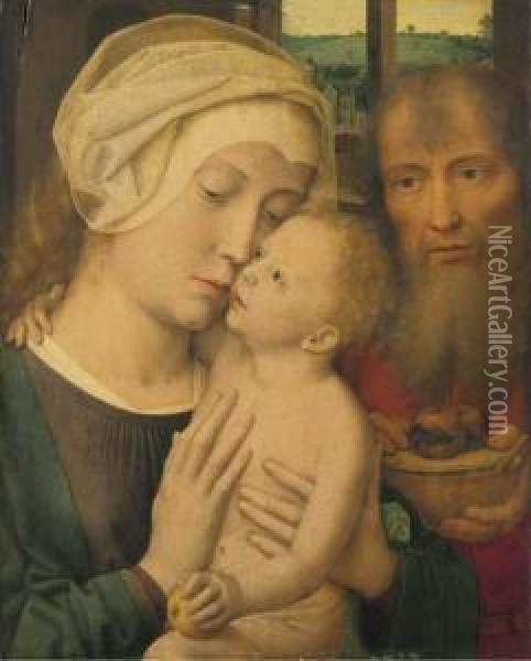 The Holy Family Oil Painting - Gerard David
