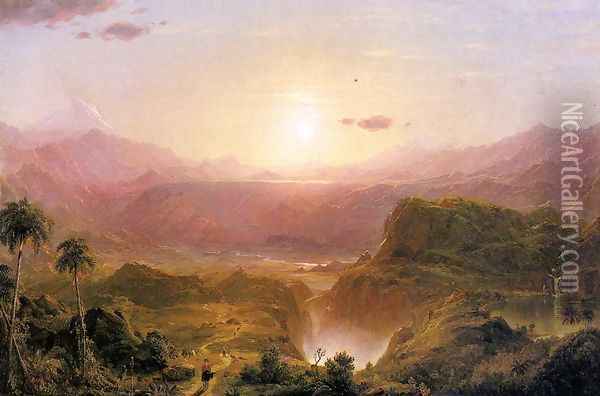 The Andes of Ecuador, c.1876 Oil Painting - Frederic Edwin Church