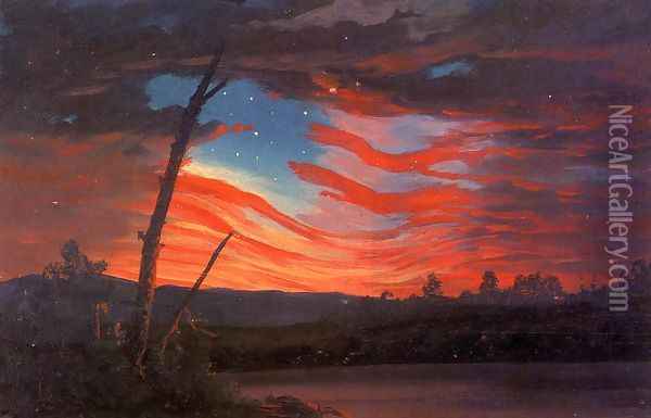 Our Banner in the Sky Oil Painting - Frederic Edwin Church