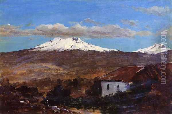 Mount Chimborazo, Ecuador, Shown from Riiobamba Oil Painting - Frederic Edwin Church