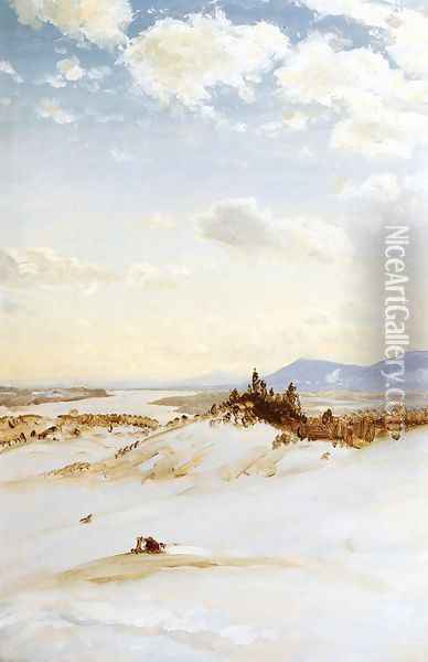 Winter Scene, Olana Oil Painting - Frederic Edwin Church