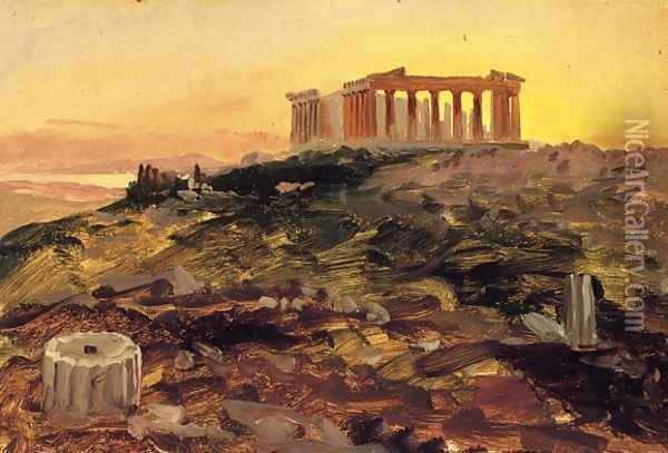 The Parthenon from the Southeast Oil Painting - Frederic Edwin Church
