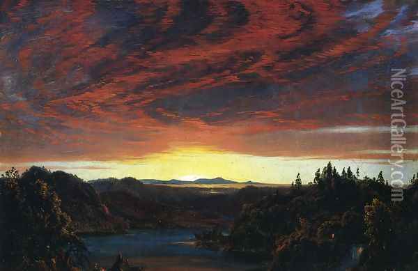 Twilight, a Sketch Oil Painting - Frederic Edwin Church