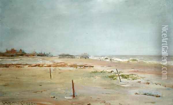 Beach Scene Oil Painting - William Merritt Chase