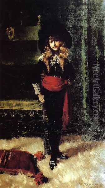 Elsie Leslie Lyde As Little Lord Fauntleroy Oil Painting - William Merritt Chase