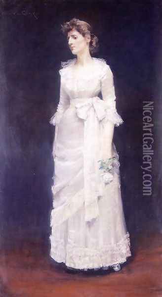 The White Rose Aka Miss Jessup Oil Painting - William Merritt Chase
