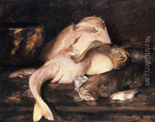 Still Life, Fish, 1912 Oil Painting - William Merritt Chase