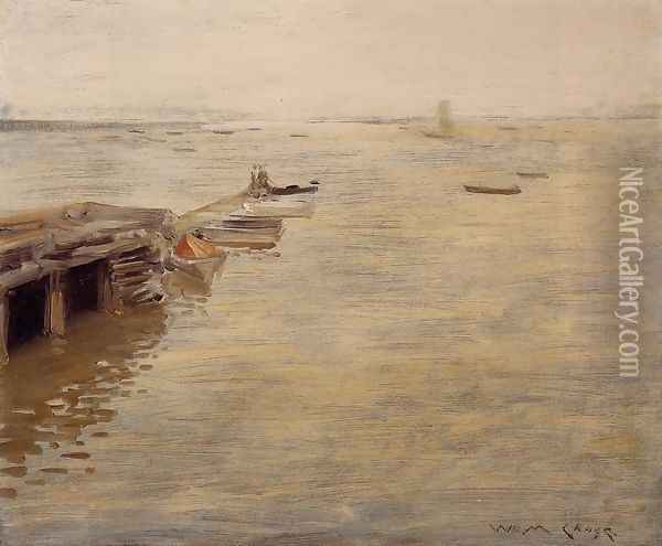 Seashore (or A Grey Day) Oil Painting - William Merritt Chase