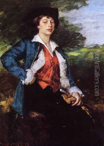 Miss L (or Isabella Lathrop) Oil Painting - William Merritt Chase