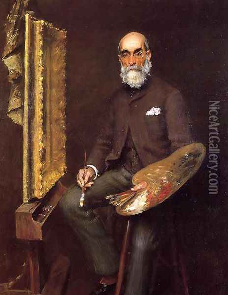 Portrait of Worthington Whittredge Oil Painting - William Merritt Chase