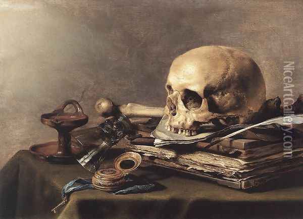 Vanitas Still-Life 1630 Oil Painting - Pieter Claesz.