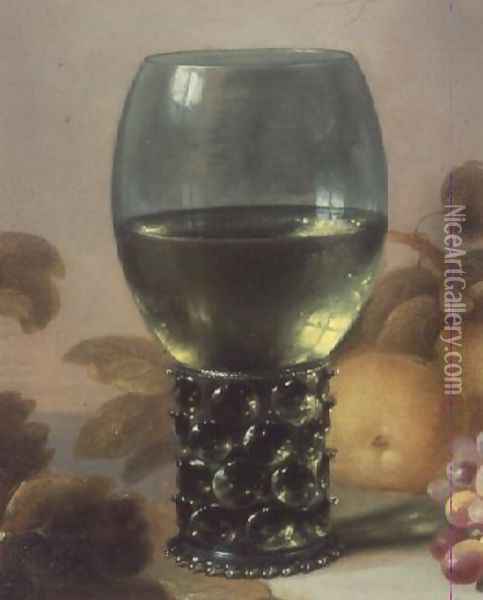 Still Life of Glass Goblet Oil Painting - Pieter Claesz.