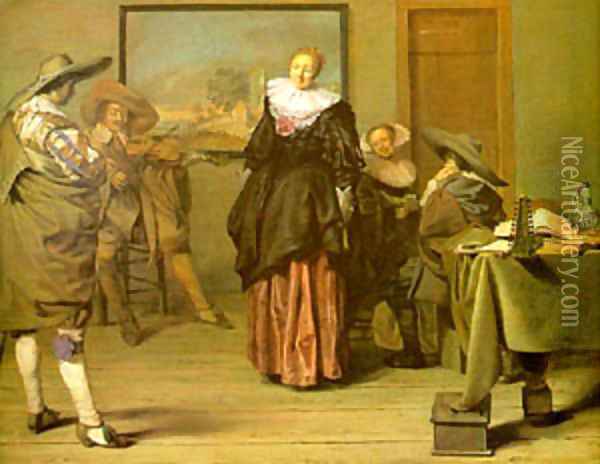 The Dancing Lesson 1627 Oil Painting - Pieter Claesz.