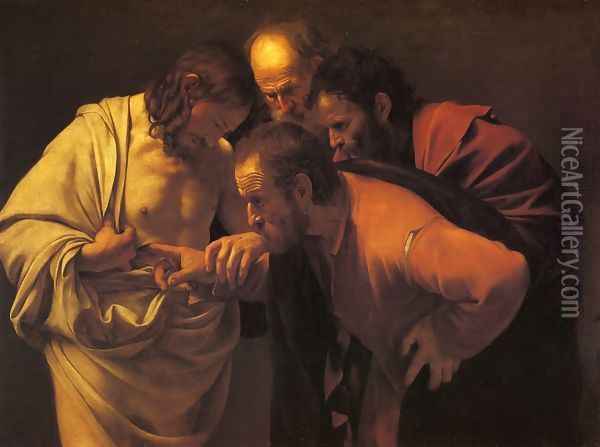 Doubting Thomas Oil Painting - Caravaggio
