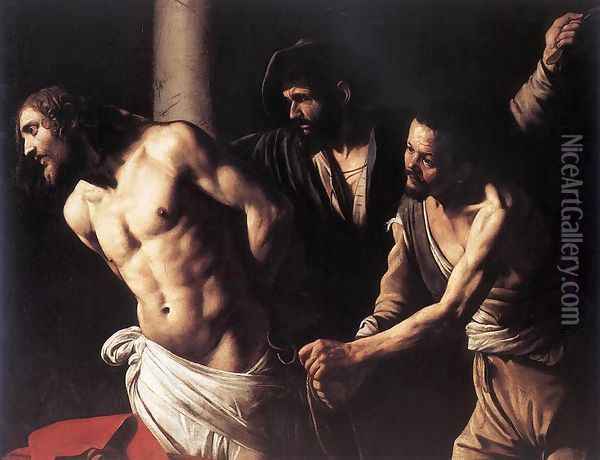 Christ at the Column c. 1607 Oil Painting - Caravaggio