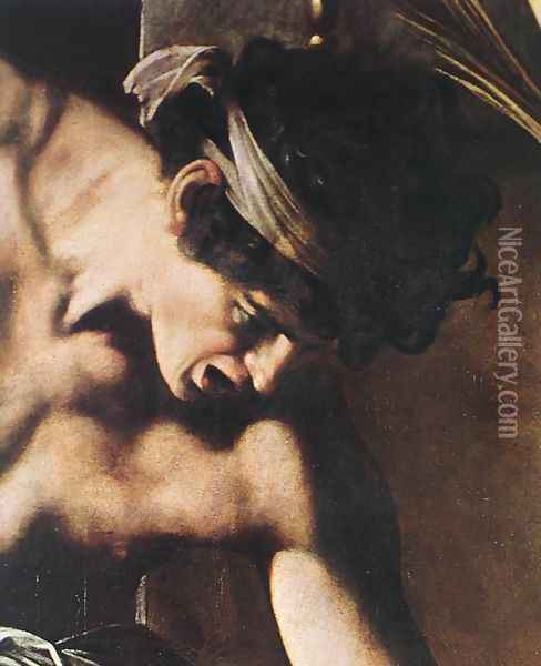 The Martyrdom of St Matthew (detail 2) 1599-1600 Oil Painting - Caravaggio