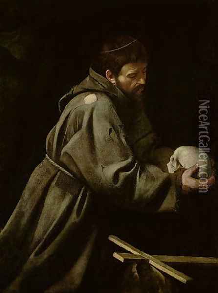 Saint Francis in Meditation Oil Painting - Caravaggio