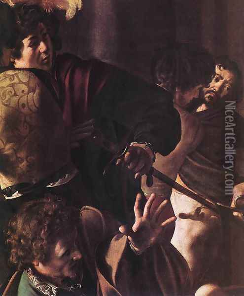 The Martyrdom of St Matthew (detail 1) 1599-1600 Oil Painting - Caravaggio