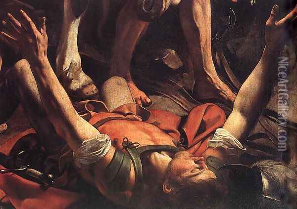 The Conversion on the Way to Damascus (detail) 1600 Oil Painting - Caravaggio