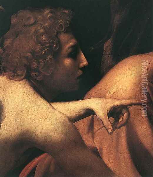 The Sacrifice of Isaac (detail 1) 1601-02 Oil Painting - Caravaggio