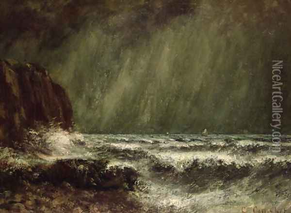 Storm at Sea, 1865 Oil Painting - Jean-Baptiste-Camille Corot