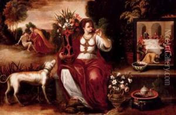 An Allegory Of The Sense Of Smell Oil Painting - Juan De Arellano