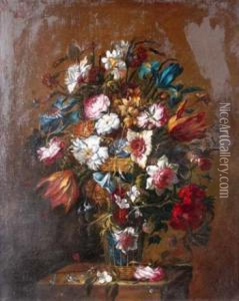 Jarron Con Flores Oil Painting - Juan De Arellano
