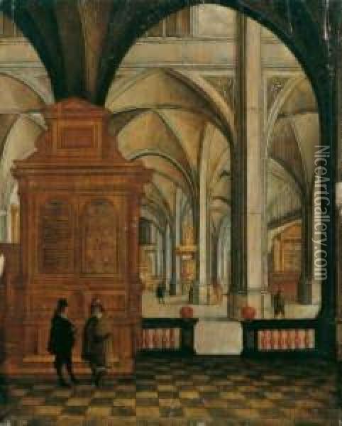 Kircheninterieur Mit Konversierenden Herren Oil Painting - Daniel de Blieck