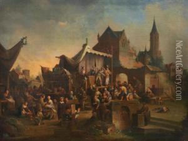 Marktszene Mitwanderbuhne Oil Painting - Pieter de Bloot