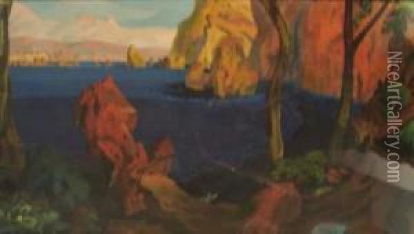 Falaises Rouges Oil Painting - Georges de Feure